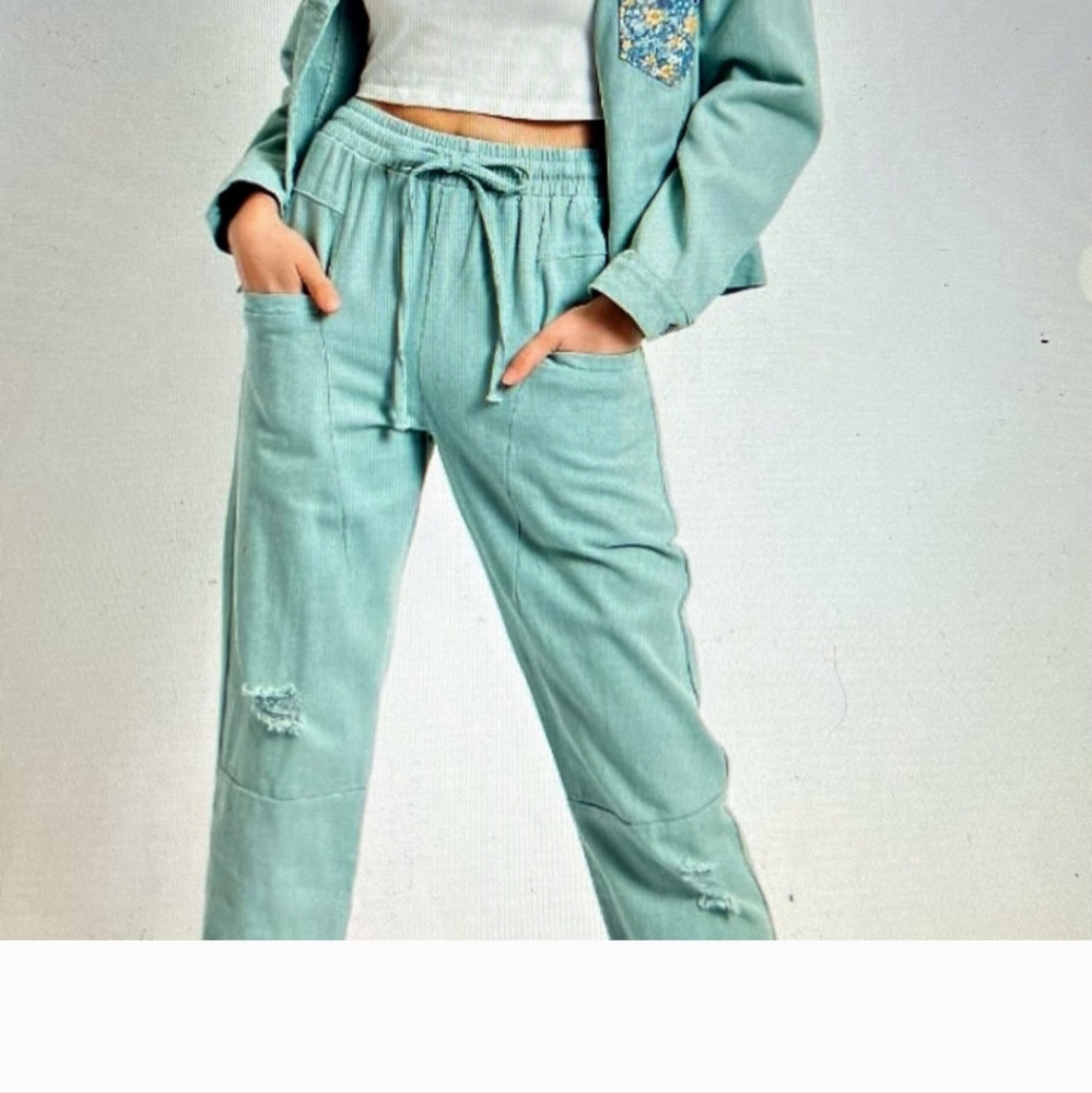 ❤️EASEL WASHED COTTON TWILL BUTTONDOWN JACKET AND PANTS -MATCHING SET - Picture 2 of 3